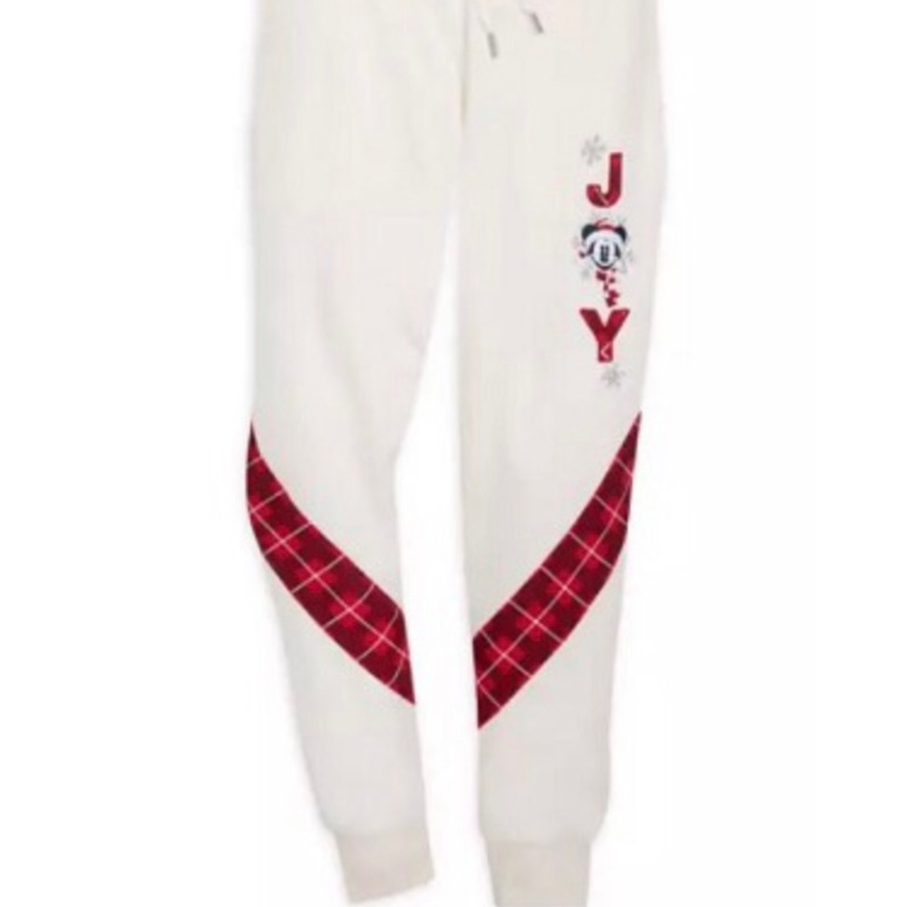 Disney Parks Embroidered Joy Mickey Holiday Joggers